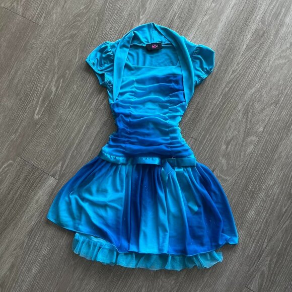 IZ Byer Girls' Blue Dress - Picture 1 of 5